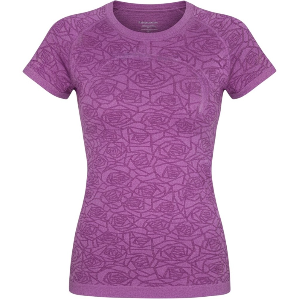 Lululemon Tech Short Sleeve Shirt Size 10 Purple Rose Print Athletic Top